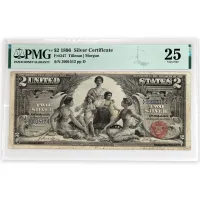1896 United States $2 Silver Certificate - PMG Very Fine 25