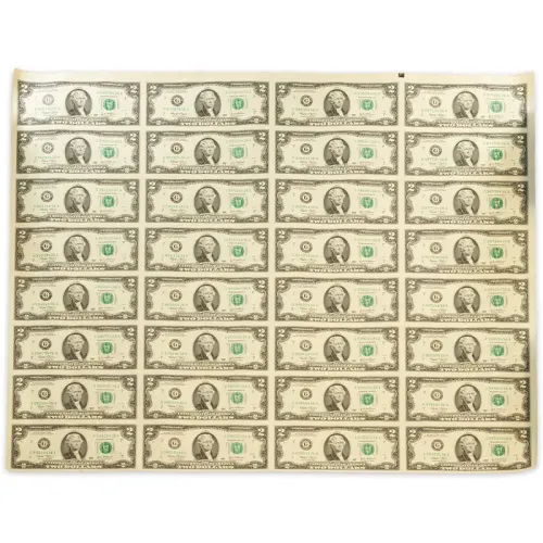 2003 Federal Reserve $2 Note -  Uncut Sheet of 32