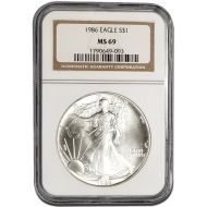 1986 American Silver Eagle - NGC MS 69