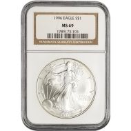 1996 American Silver Eagle - NGC MS 69