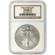 2002 American Silver Eagle - NGC MS 69