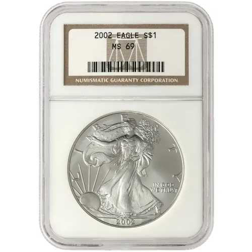 2002 American Silver Eagle - NGC MS 69