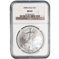 2008 American Silver Eagle - NGC MS 69