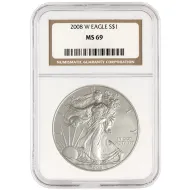 2008 W American Silver Eagle - NGC MS 69