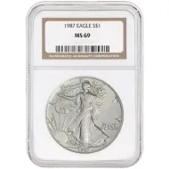 1987 American Silver Eagle - NGC MS 69