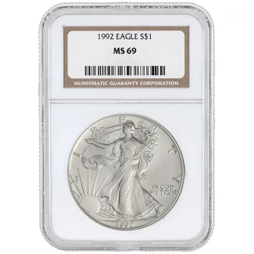 1992 American Silver Eagle - NGC MS 69