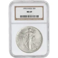 1993 American Silver Eagle - NGC MS 69