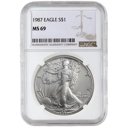 1987 American Silver Eagle - NGC MS 69