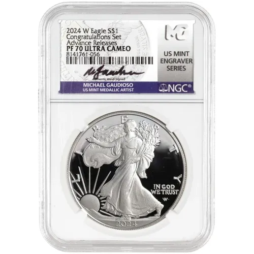 2024 W American Silver Eagle Congratulations Set - NGC PF 70 Advance Releases Gaudioso Sig