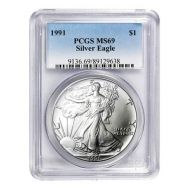 1991 American Silver Eagle - PCGS MS 69
