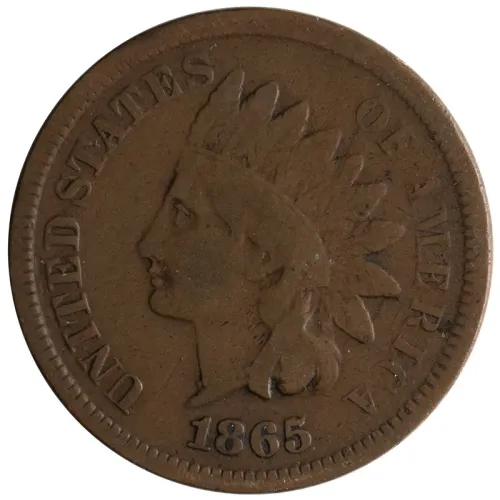 1865 Indian Head Penny Fancy 5 - Very Good (VG)