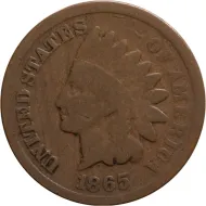 1865 Indian Head Penny Plain 5 - G (Good)