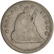 1876 Seated Liberty Quarter - Very Good (VG)