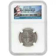 2019 P San Antonio Missions Quarter - NGC MS66 Reverse Die Chips