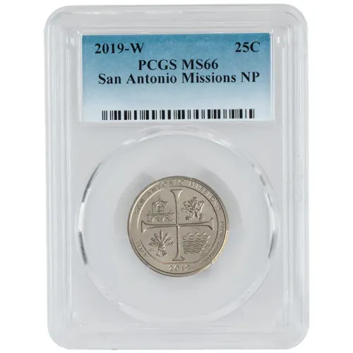 2019 W San Antonio Missions National Park Quarter - PCGS MS66