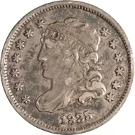 1835 Capped Bust Half Dime Small Date Large 5 - XF (Extra Fine)