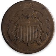1864 2 Cent Large Motto - AG (About Good)