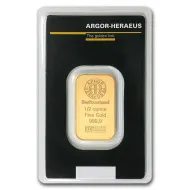 1/2 Troy Oz Gold Bar - Argor-Hereus (In Assay Card)