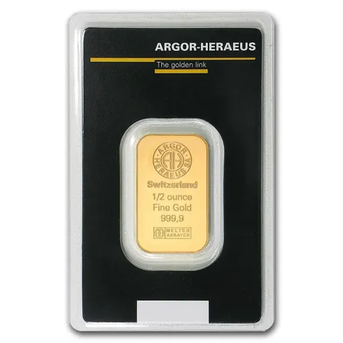 1/2 Troy Oz Gold Bar - Argor-Hereus (In Assay Card)