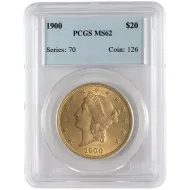1900 $20 Gold Liberty Double Eagle - PCGS MS62