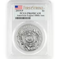 2019 American Legion Silver Proof Dollar - PCGS PR 70 First Strike