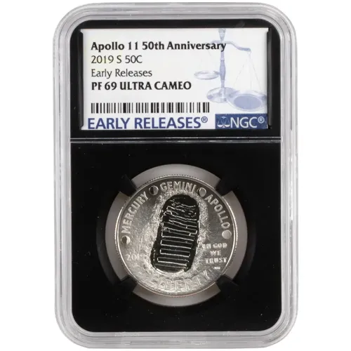 2019 Apollo 11 50th Anniversary Proof Half Dollar - NGC PF69 Early Releases