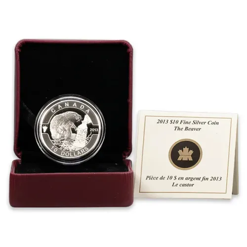 2013 O Canada $10 Proof 1/2oz Silver - The Beaver