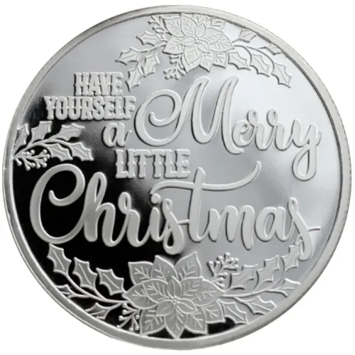 2024 Have Yourself a Merry Little Christmas Poinsettia 1oz .999 Silver Round