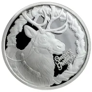 2024 Season's Greetings Reindeer 1oz .999 Silver Round