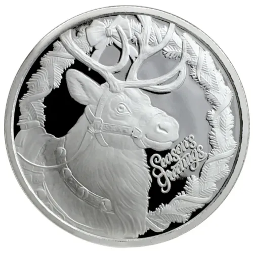 2024 Season's Greetings Reindeer 1oz .999 Silver Round