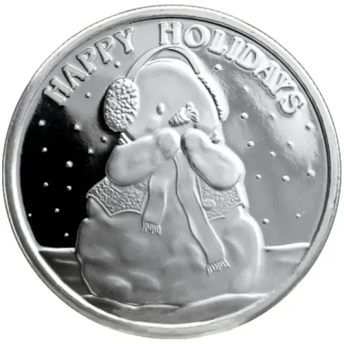 2024 Happy Holidays Snowman 1oz .999 Silver Round