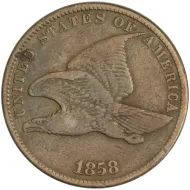 1858 Flying Eagle Penny Small Letters - Very Fine Details Corrosion