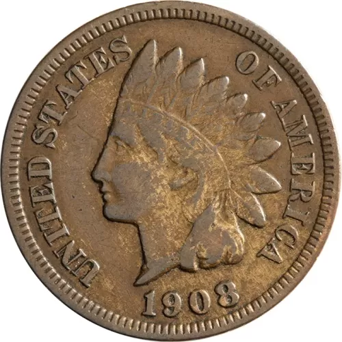 1908 S Indian Head Penny - VF (Very Fine) Details - Cleaned  #1