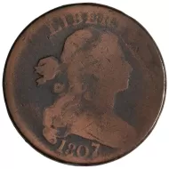 1807 Large Cent - Over 06 Pointed 1 - About Good (AG)