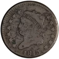 1813 Large Cent - Very Good Details - Environmental Damage
