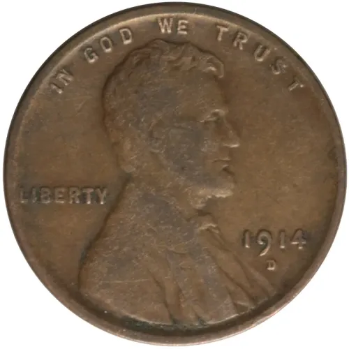 1914 D Lincoln Wheat Penny - Very Fine Details Reverse Cleaned