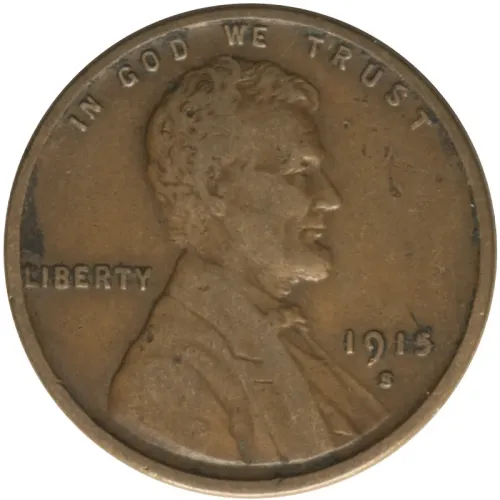 1915 S Lincoln Wheat Penny - Fine Details Obverse Damaged