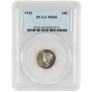 1942 Mercury Dime - PCGS MS66