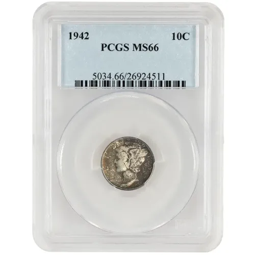 1942 Mercury Dime - PCGS MS66