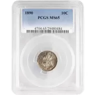 1890 Seated Liberty Dime - PCGS MS65