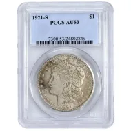 1921 S Morgan Dollar Vam 1h- PCGS AU53