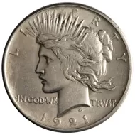 1921 Peace Dollar - Almost Uncirculated #2