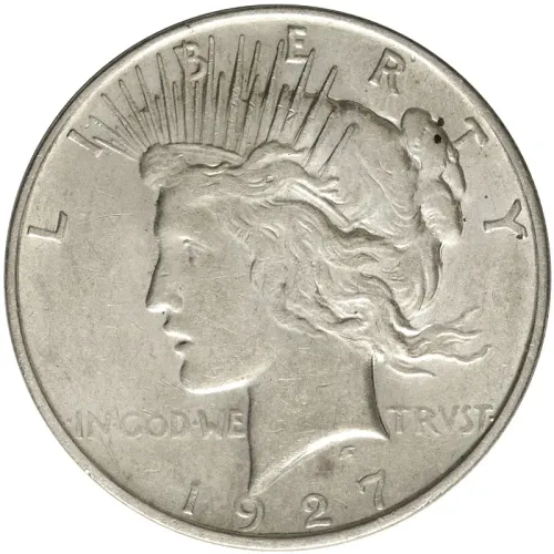 1927 D Peace Dollar - AU Details - Improperly Cleaned #2