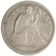 1860 O Liberty Seated Dollar - Extra Fine (XF)