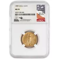 1989 1/4 oz. American Gold Eagle - NGC MS70 Mercanti