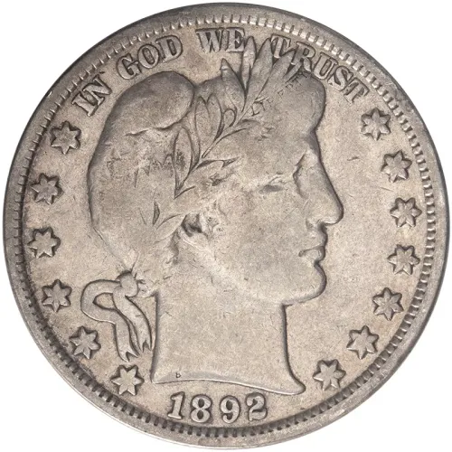 1892 Barber Half Dollar - Fine Details Cleaned