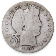 1892 S Barber Half Dollar - AG (Almost Good)