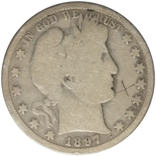 1897 O Barber Half Dollar - Good Details Graffiti