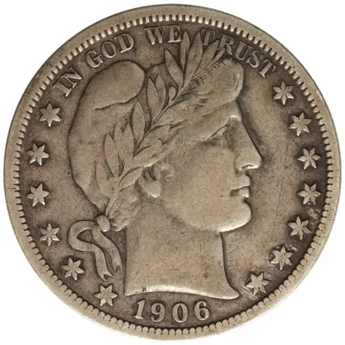 1906 O Barber Half Dollar - Very Fine Details Scratched