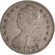1823 Capped Bust Half Dollar - Extra Fine Details - Improperly Cleaned